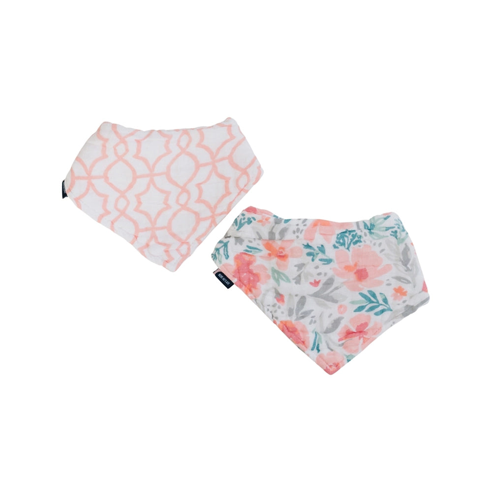 Floret + Trellis Classic Muslin Bandana Bib Set  - Doodlebug's Children's Boutique