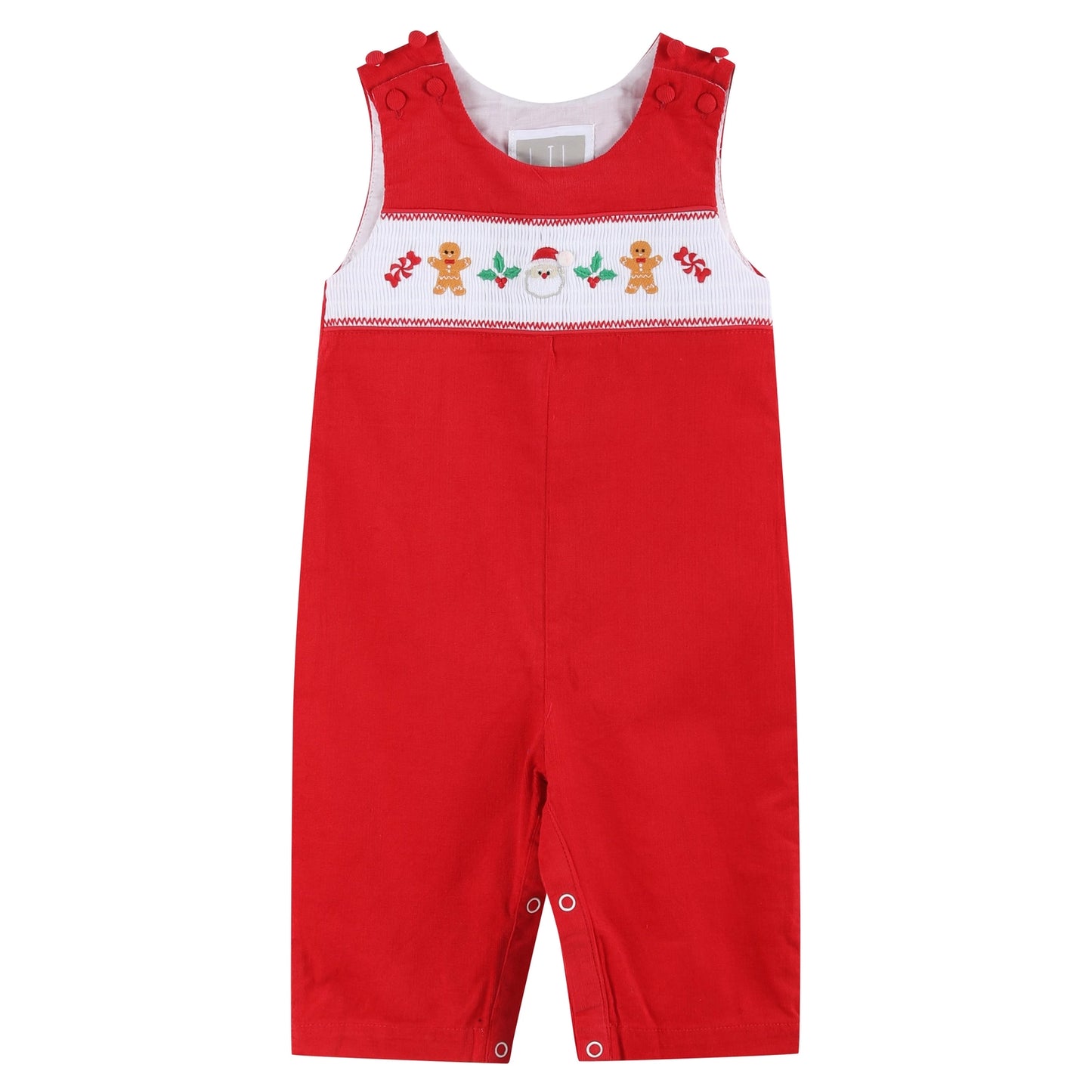 Red Velvet Christmas Smocked Overalls - Doodlebug's Children's Boutique