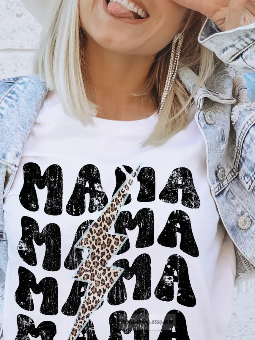 Mama Lightning Bolt Tee  - Doodlebug's Children's Boutique