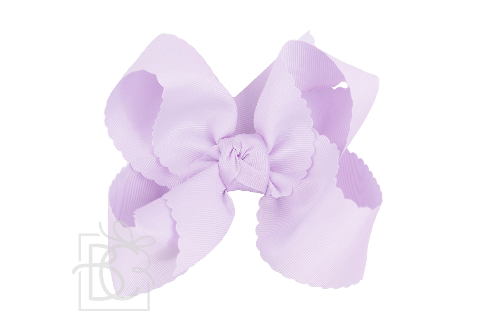 XL Scalloped Edge Bow in Powder Orchid  - Doodlebug's Children's Boutique
