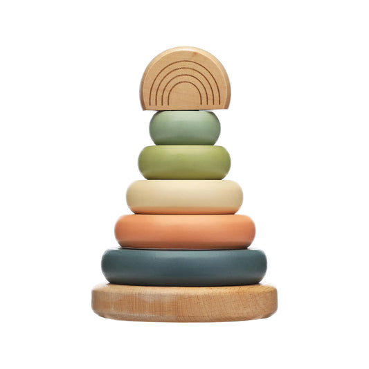 Wooden Rainbow Stacking Toy  - Doodlebug's Children's Boutique