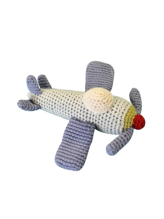 Airplane Hand Crochet Rattle  - Doodlebug's Children's Boutique