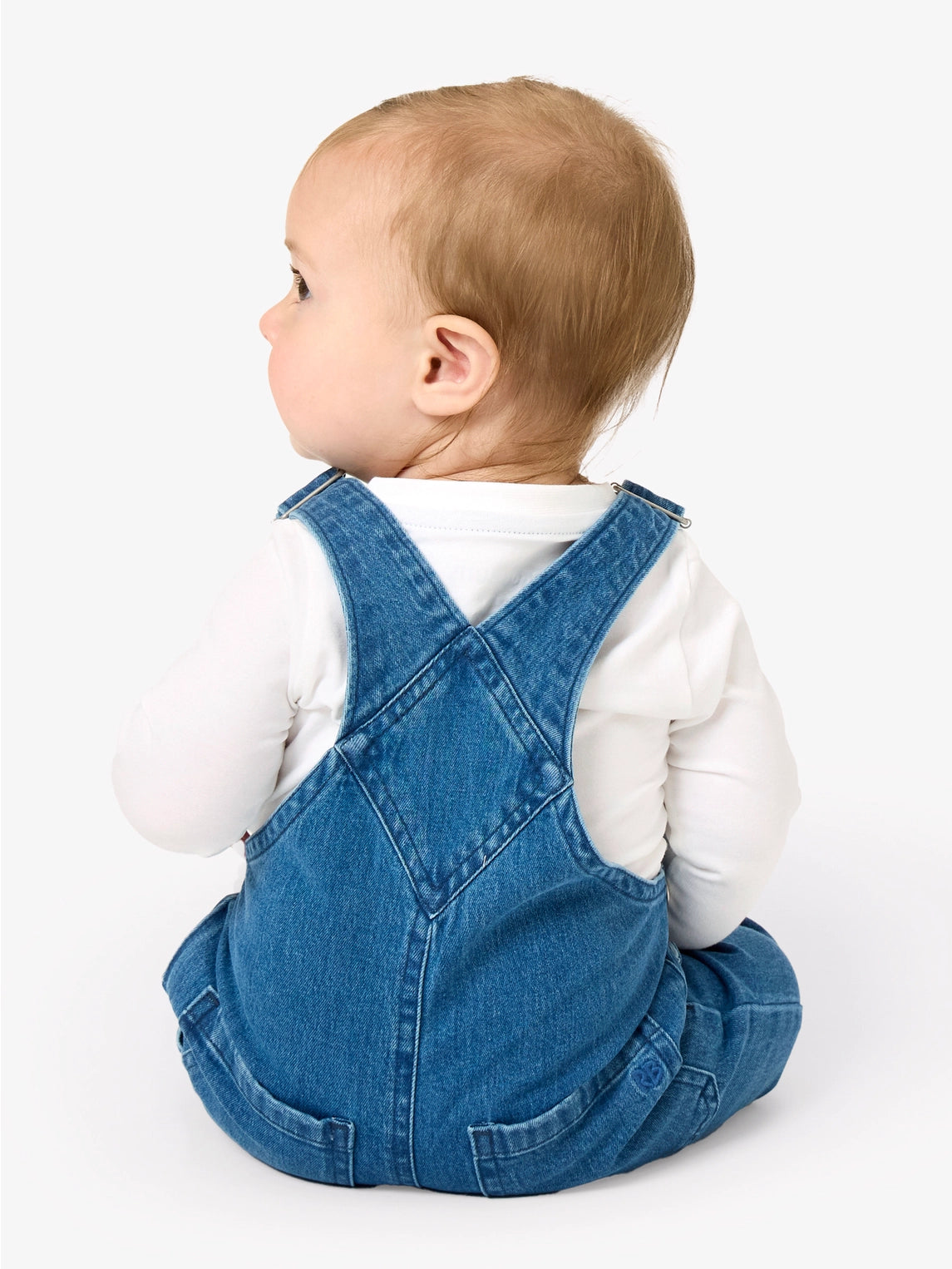 Medium Wash Stretch Denim Overalls