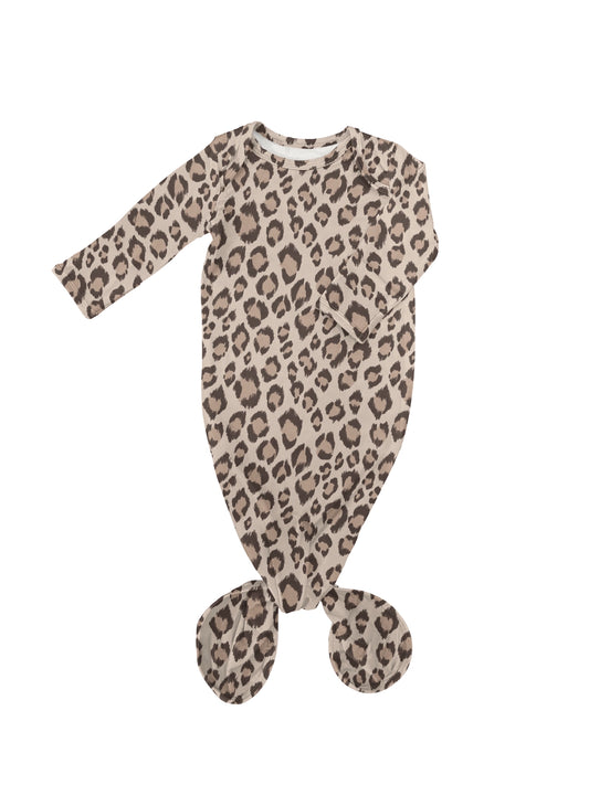 Leopard Knotted Gown - Doodlebug's Children's Boutique