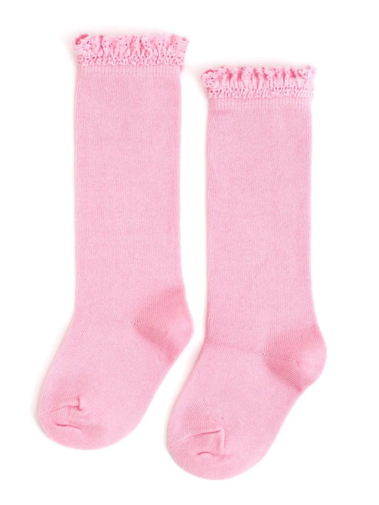 Lace Top Knee Highs in Blossom  - Doodlebug's Children's Boutique