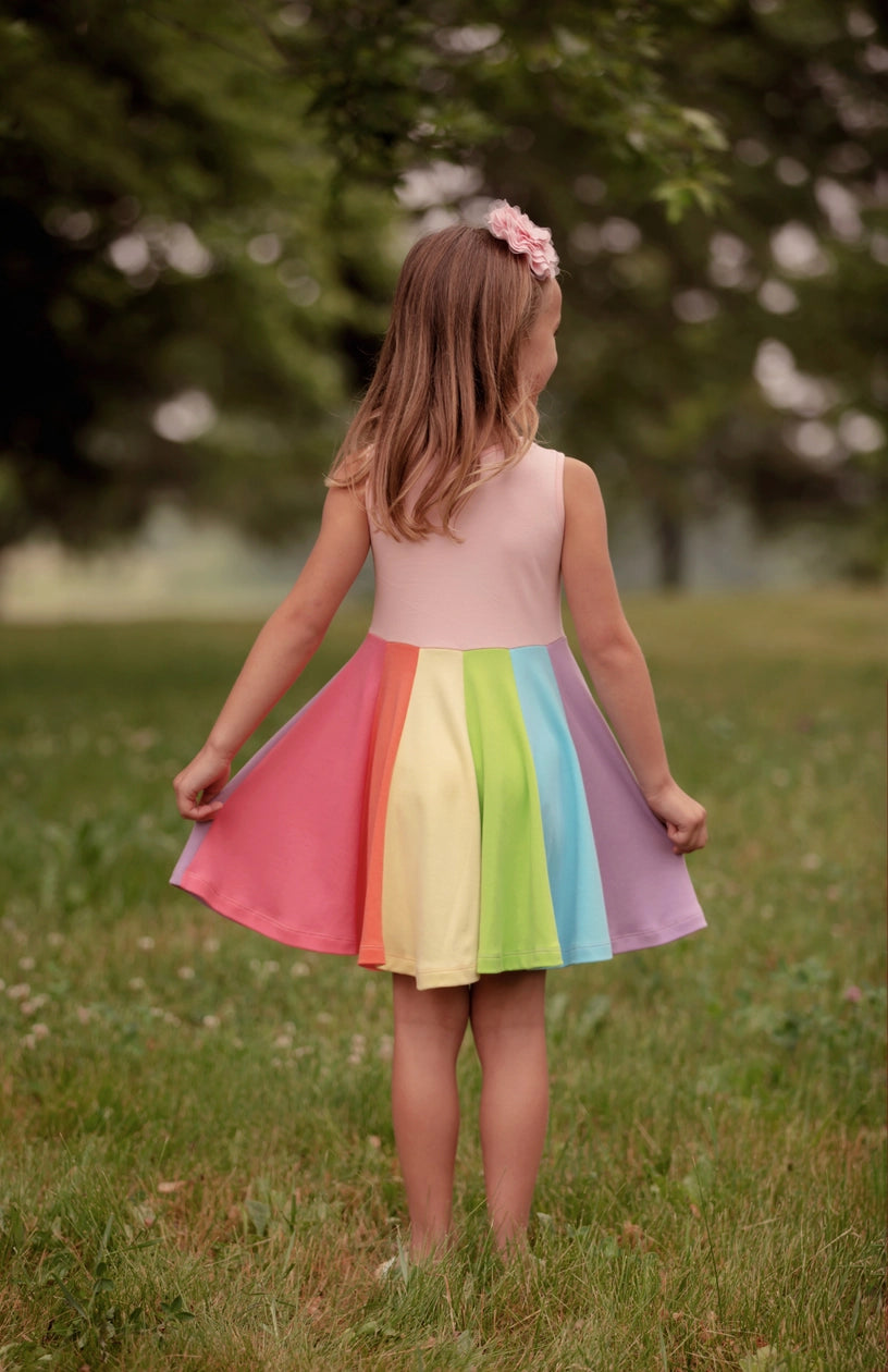 Rainbow Forever Dress  - Doodlebug's Children's Boutique