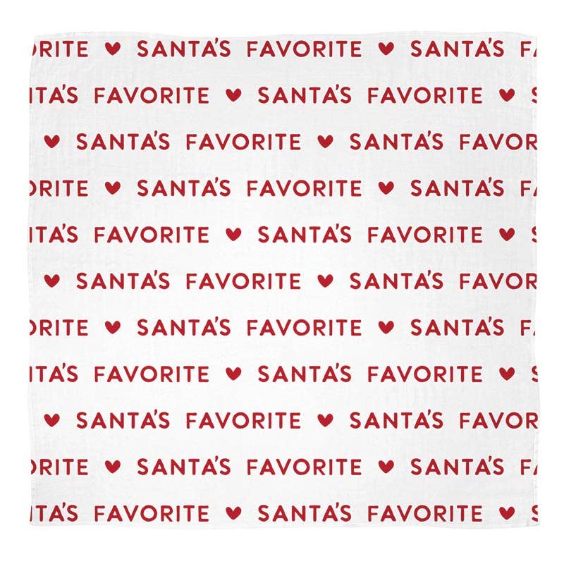 Santa's Favorite Swaddle Blanket + Plush Santa Rattle