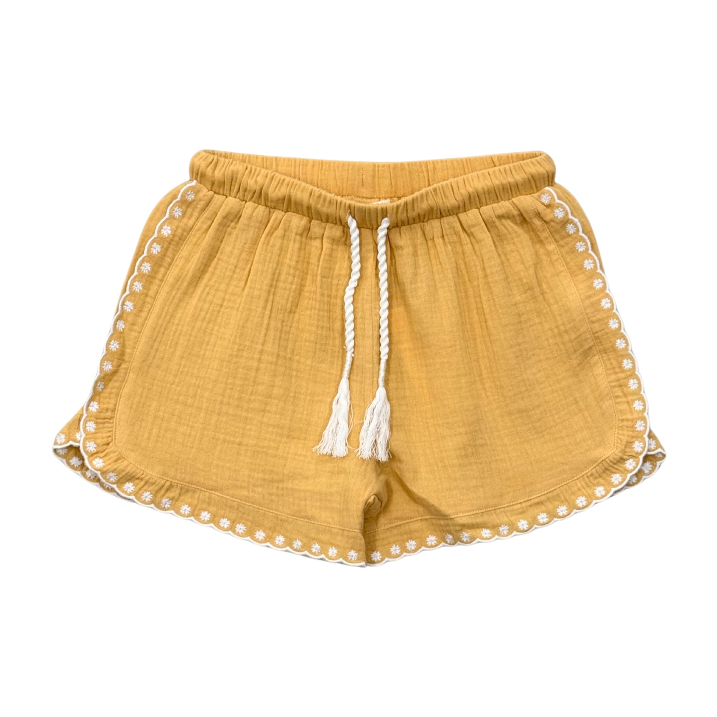 Golden Sunshine Embroidery Shorts - Doodlebug's Children's Boutique