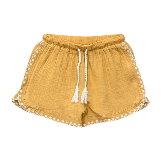 Golden Sunshine Embroidery Shorts - Doodlebug's Children's Boutique