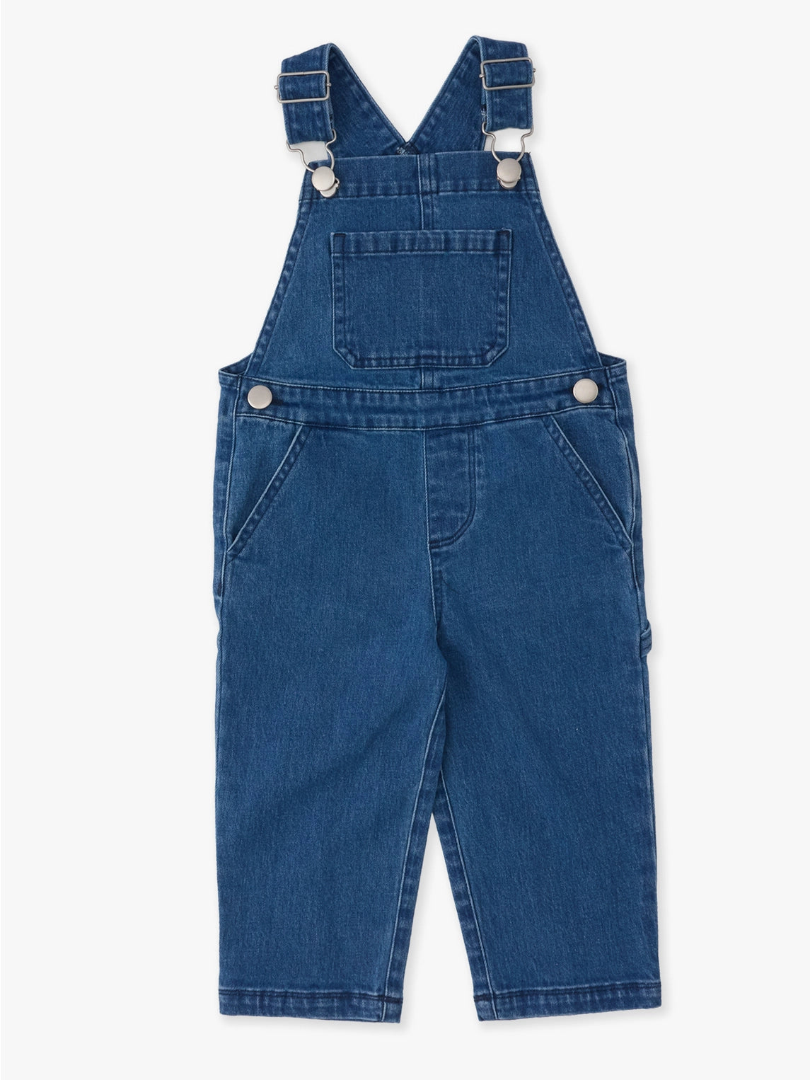 Medium Wash Stretch Denim Overalls