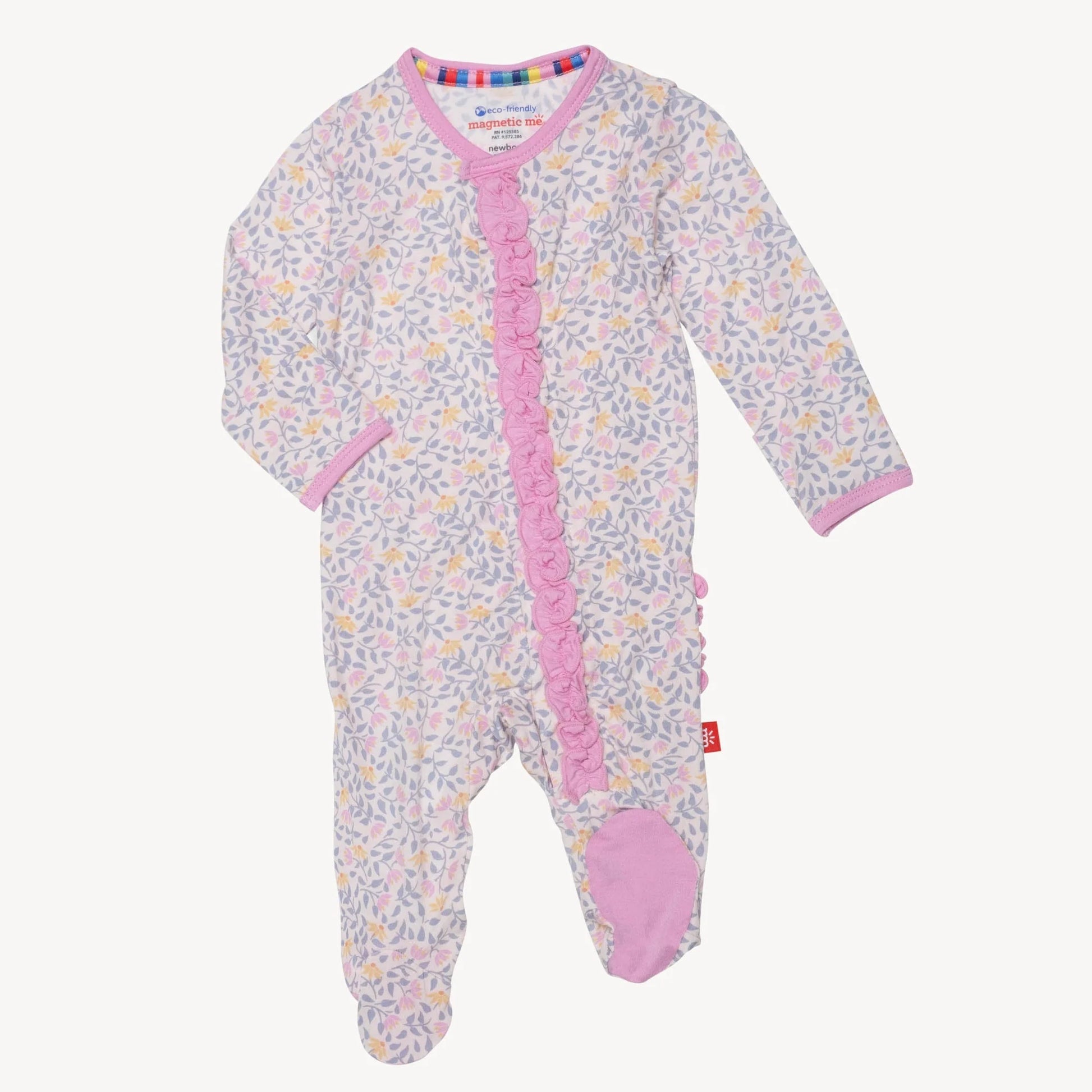 Amelia Modal Magnetic Ruffle Footie  - Doodlebug's Children's Boutique