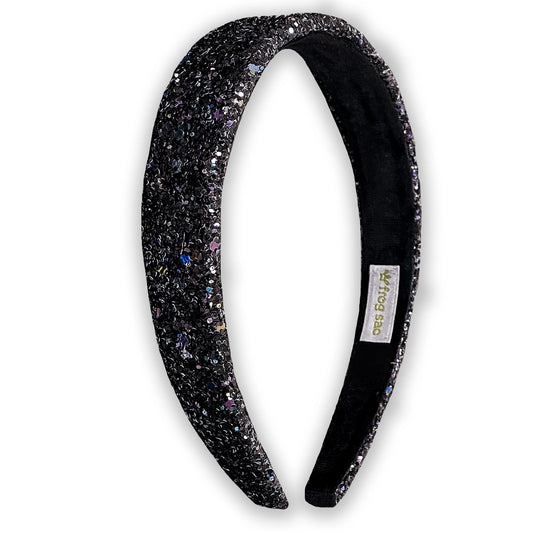 Black Chunky Glitter Headband - Doodlebug's Children's Boutique