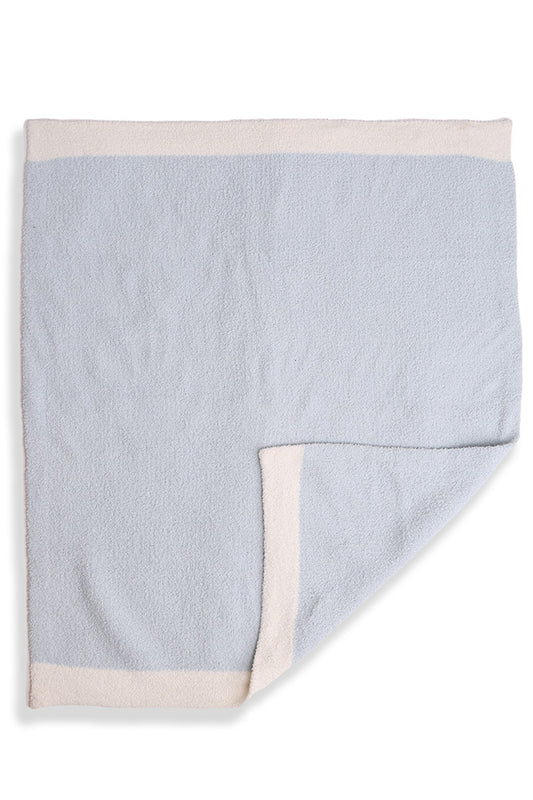 Beige Luxury Soft Blue Blanket - Doodlebug's Children's Boutique