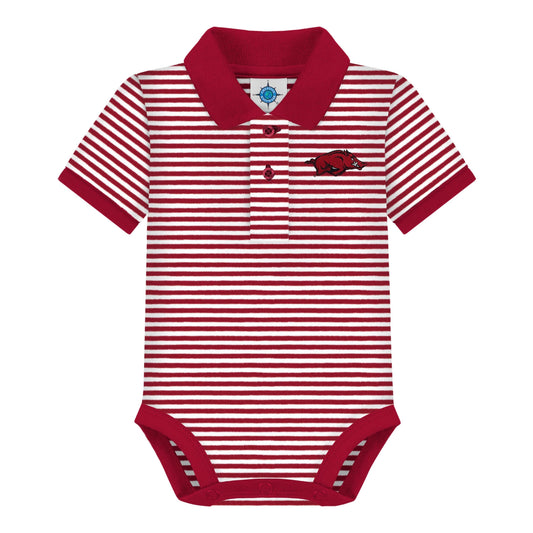Razorback Striped Polo Bodysuit - Doodlebug's Children's Boutique