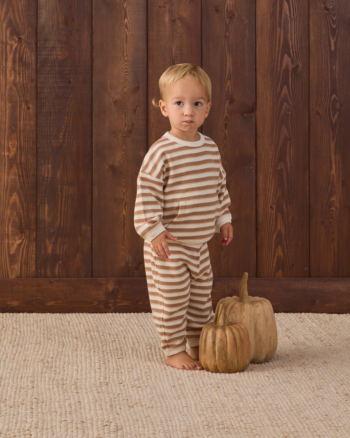 Waffle Slouch Set in Spice Stripe - Doodlebug's Children's Boutique