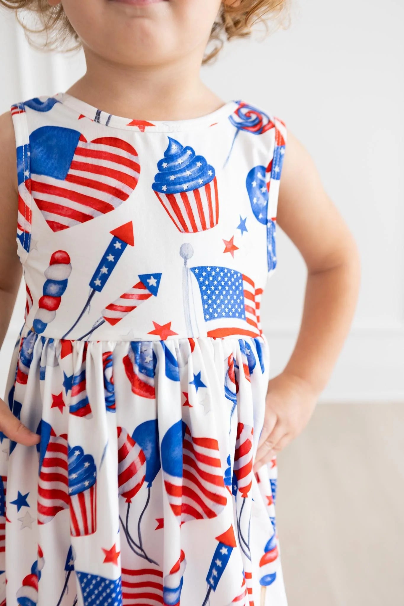 Party in the USA Tank Twirl Dress  - Doodlebug's Children's Boutique