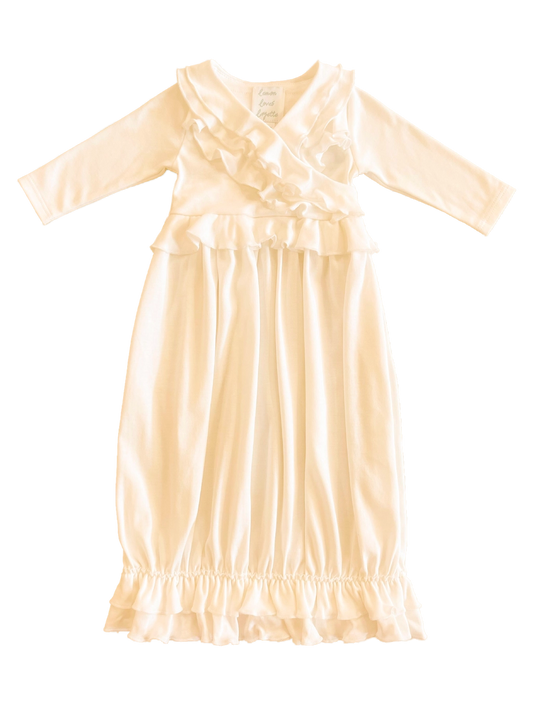 Jenna Gown in Eggnog - Doodlebug's Children's Boutique