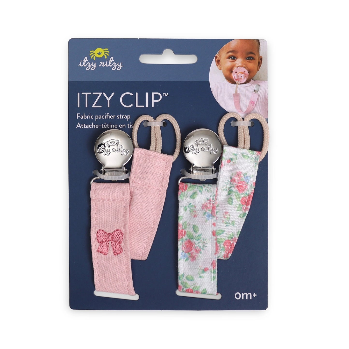 Bow Itzy Clip Fabric Pacifier Strap™