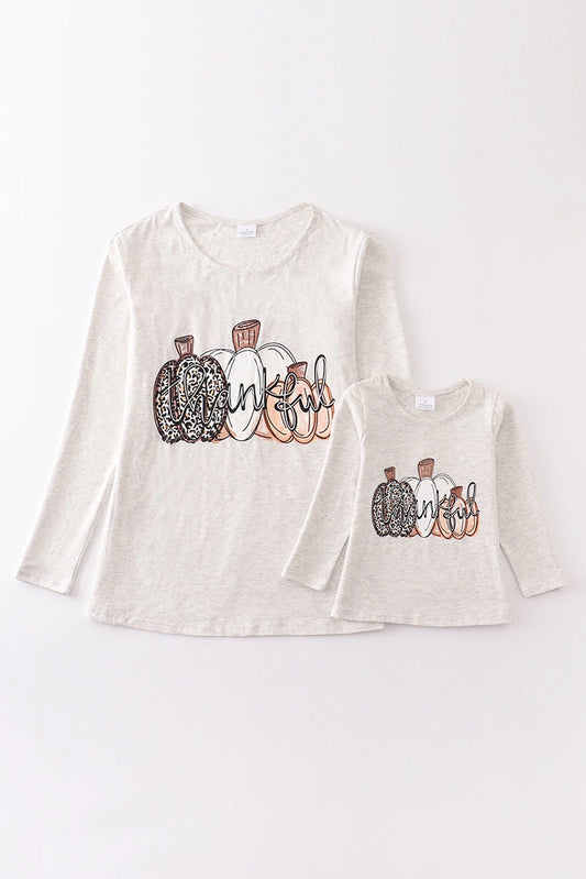 Mommy & Me Thankful Pumpkin Long Sleeve Tee  - Doodlebug's Children's Boutique