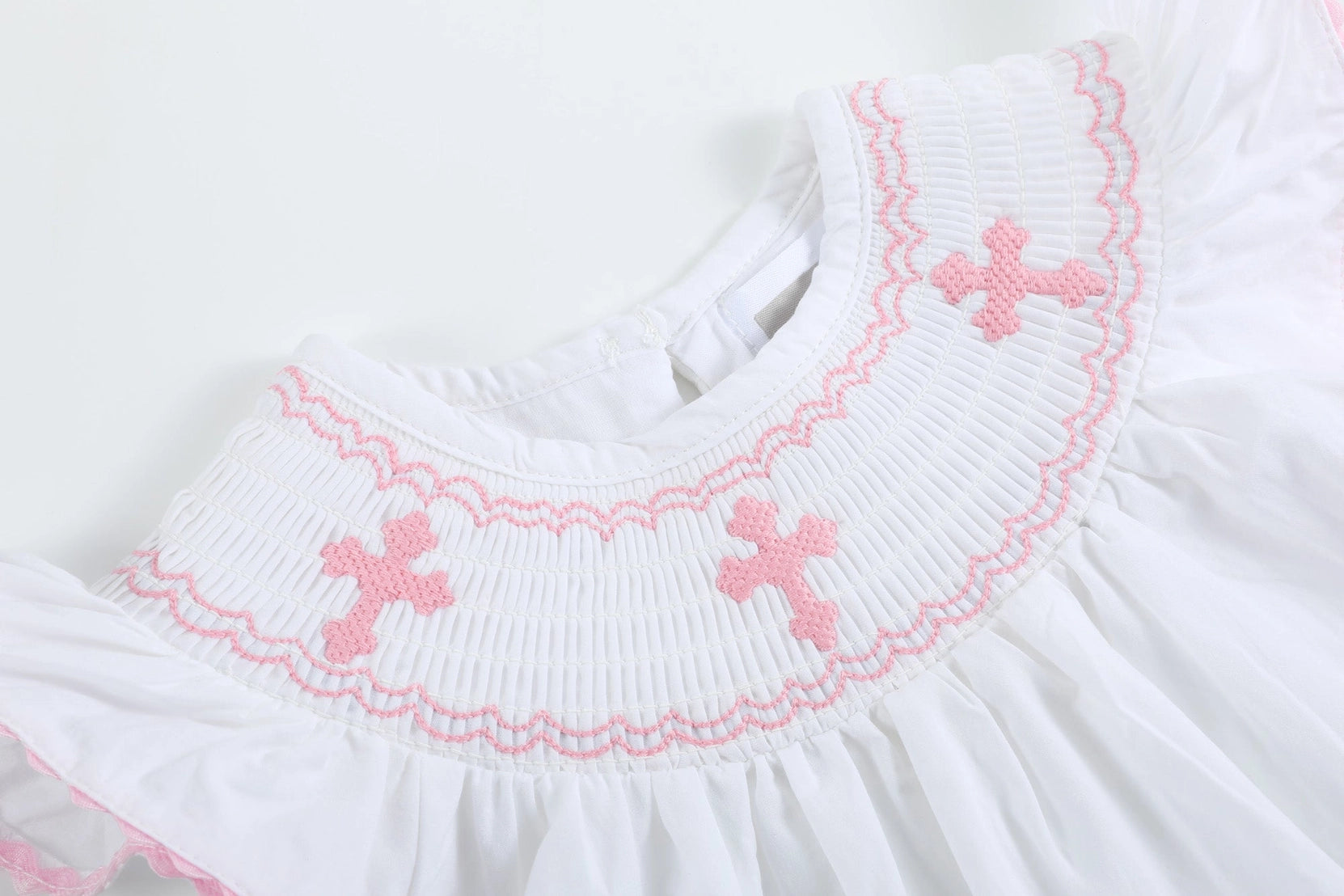 Pink Cross Smocked Dress and Bloomer Set  - Doodlebug's Children's Boutique