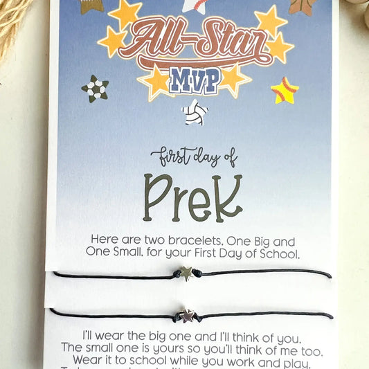Pre K All Star Back To School Wish Bracelet for Mommy and Me  - Doodlebug's Children's Boutique