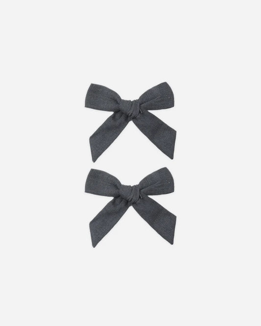 Set of Two Bows in Midnight - Doodlebug's Children's Boutique