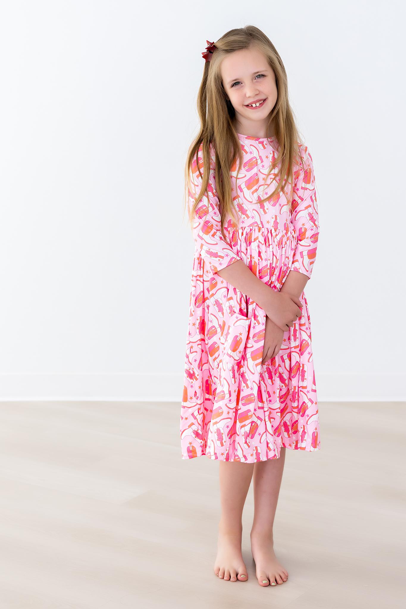 Howdy Pocket Twirl Dress  - Doodlebug's Children's Boutique