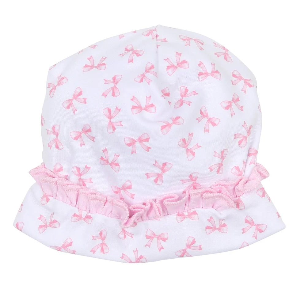 Pink Baby Bow Ruffle Hat - Doodlebug's Children's Boutique