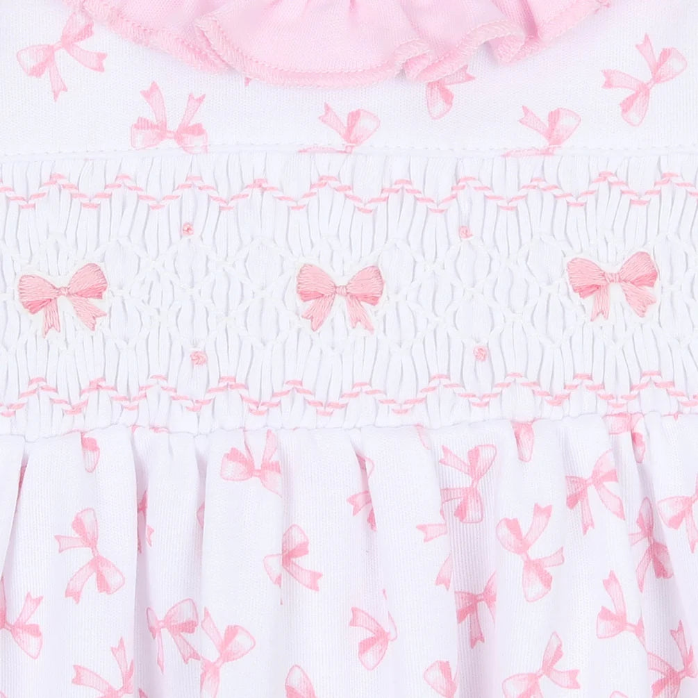 Baby Bows Smocked Footie  - Doodlebug's Children's Boutique