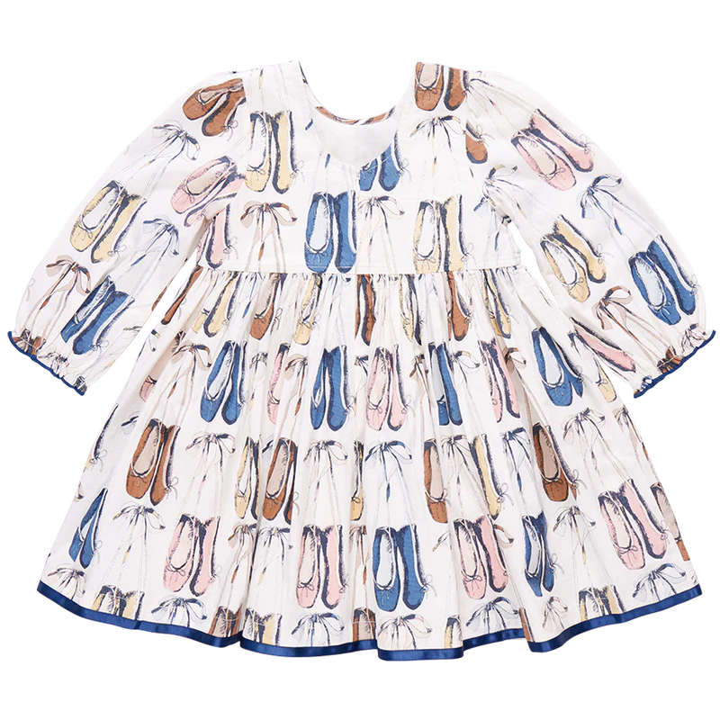 Amma Dress in Ballet Slippers  - Doodlebug's Children's Boutique