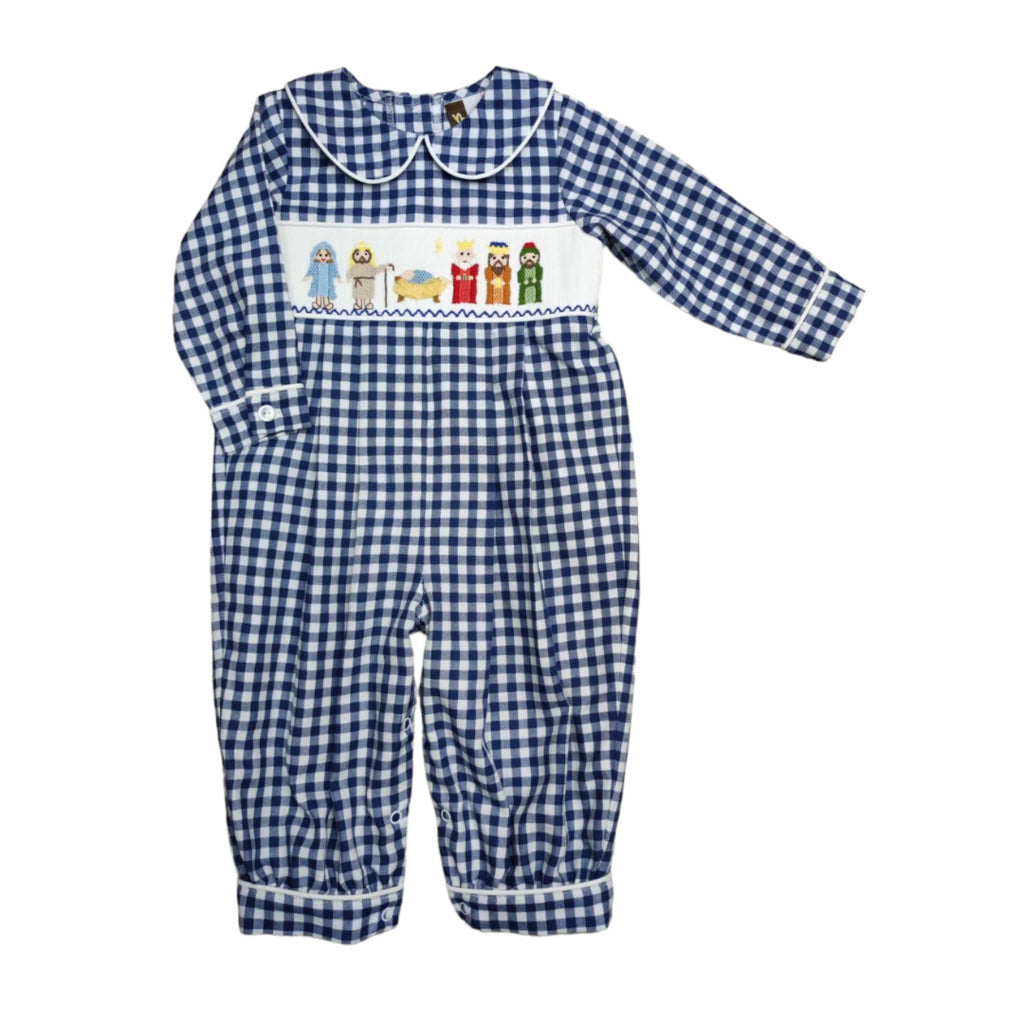 Nativity Smocked Longall  - Doodlebug's Children's Boutique