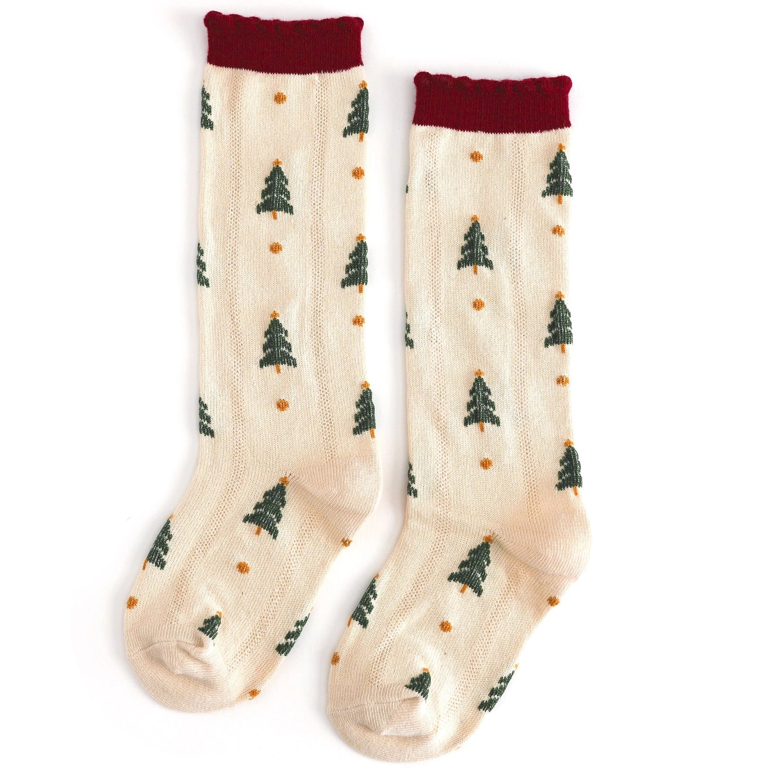 Christmas Tree Scalloped Knee High Socks (Copy) - Doodlebug's Children's Boutique