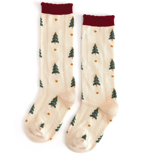 Christmas Tree Scalloped Knee High Socks (Copy) - Doodlebug's Children's Boutique