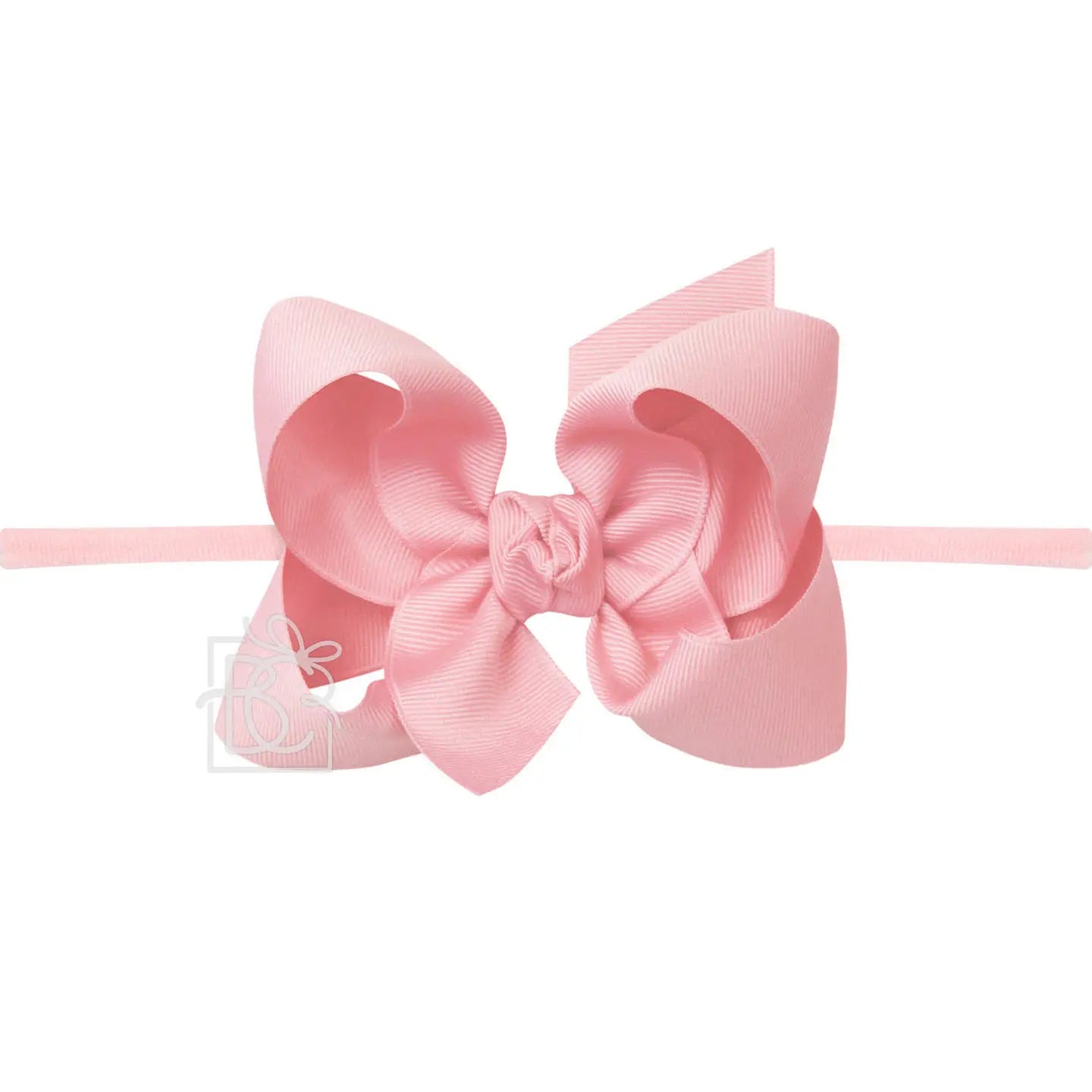 Nylon Headband with Large Bow in Pink - Doodlebug's Children's Boutique