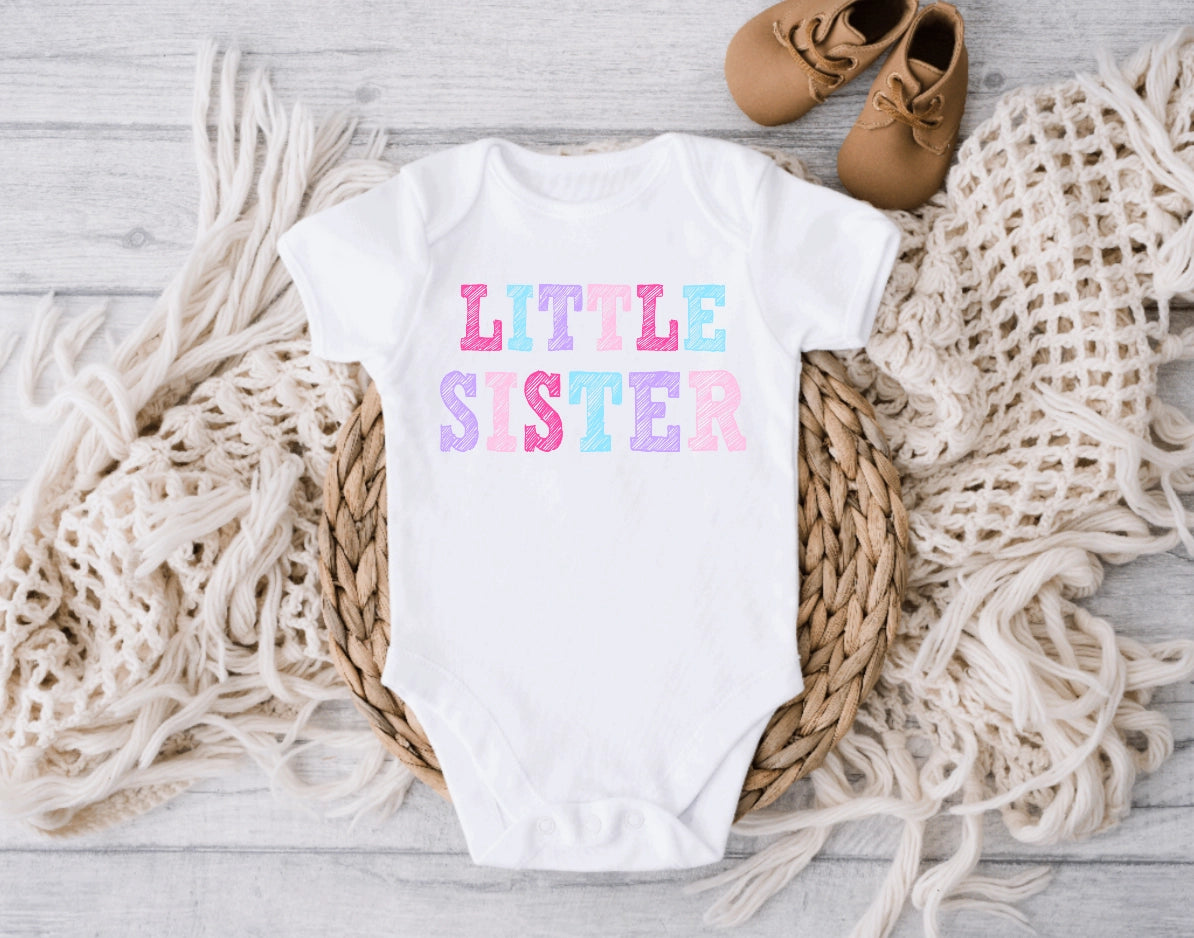 Little Sister Short Sleeve Onesie - Doodlebug's Children's Boutique