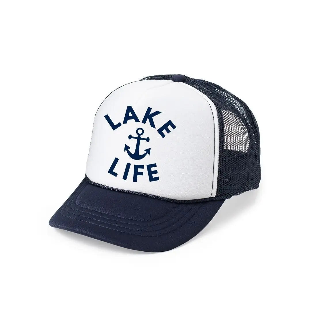 Blue Lake Life Trucker Hat  - Doodlebug's Children's Boutique
