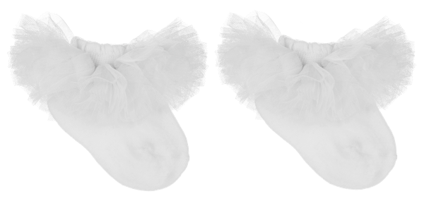 Tutu Ruffle Socks White - Doodlebug's Children's Boutique