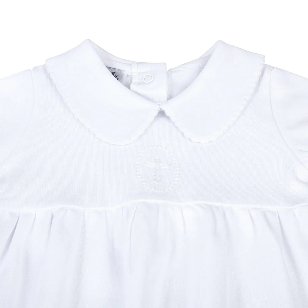 Blessed Embroidered Collared Long Sleeve Gown  - Doodlebug's Children's Boutique