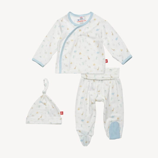 Blue Little Bitty Pretty One Modal Magnetic Kimono Set  - Doodlebug's Children's Boutique