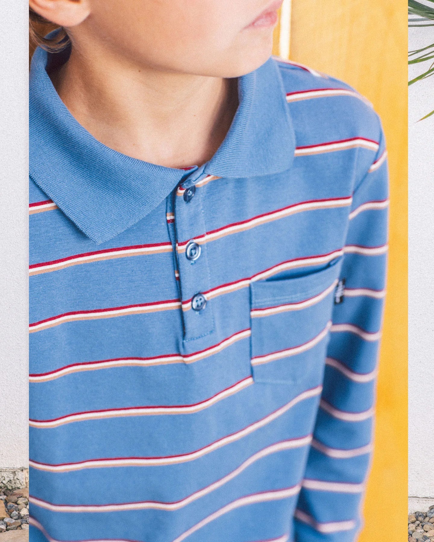 Nash Long Sleeve Polo in Slate Blue  - Doodlebug's Children's Boutique