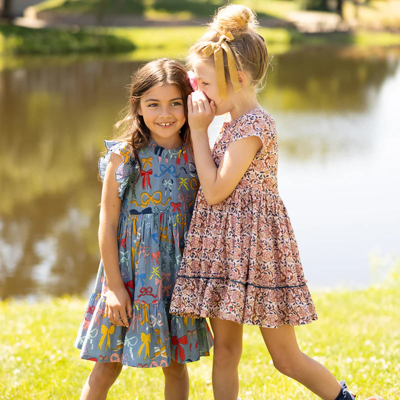 Jennifer Dress in Bows on Bows  - Doodlebug's Children's Boutique