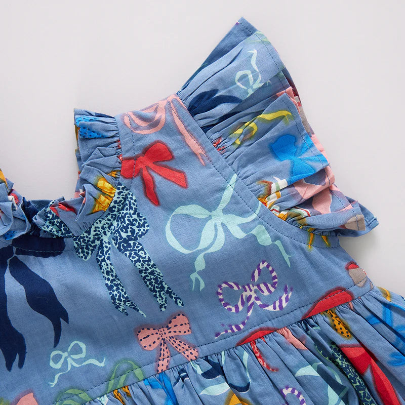 Jennifer Dress in Bows on Bows  - Doodlebug's Children's Boutique