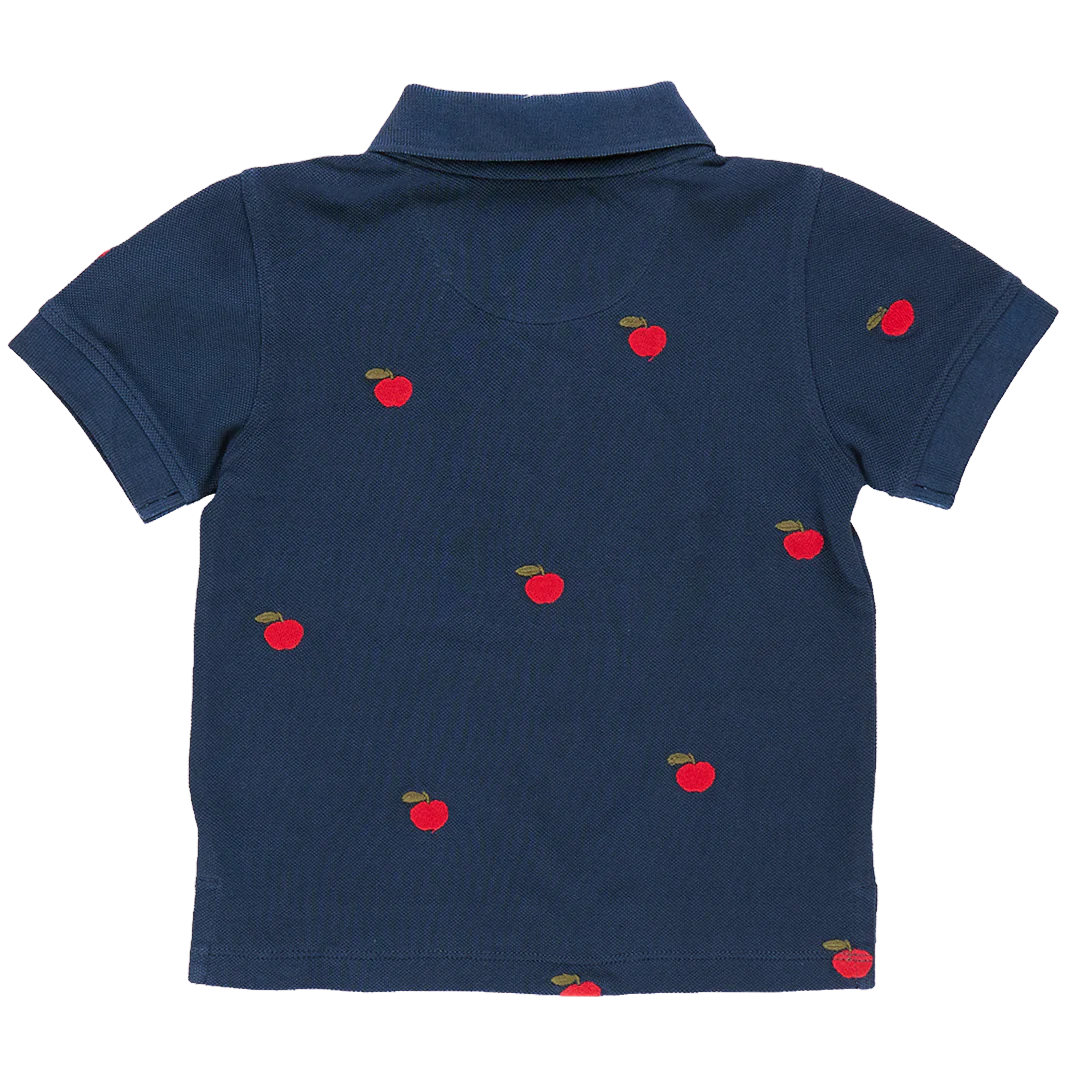 Alec Shirt in Apples Embroidery  - Doodlebug's Children's Boutique