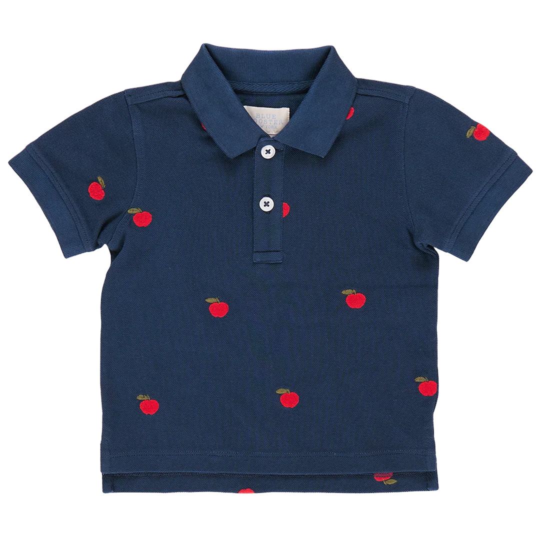 Alec Shirt in Apples Embroidery  - Doodlebug's Children's Boutique