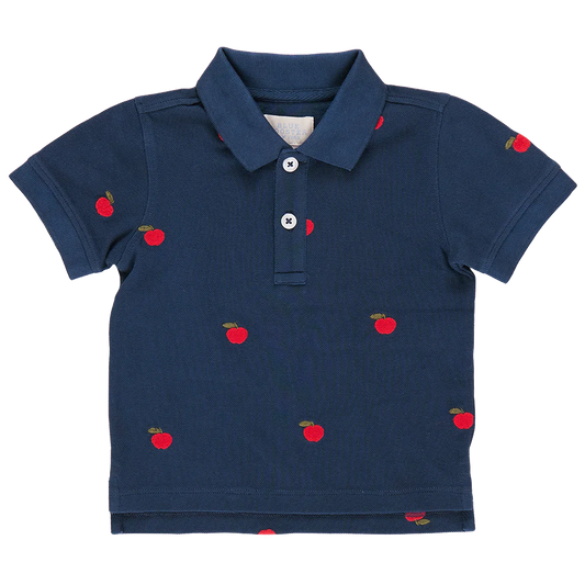 Alec Shirt in Apples Embroidery  - Doodlebug's Children's Boutique