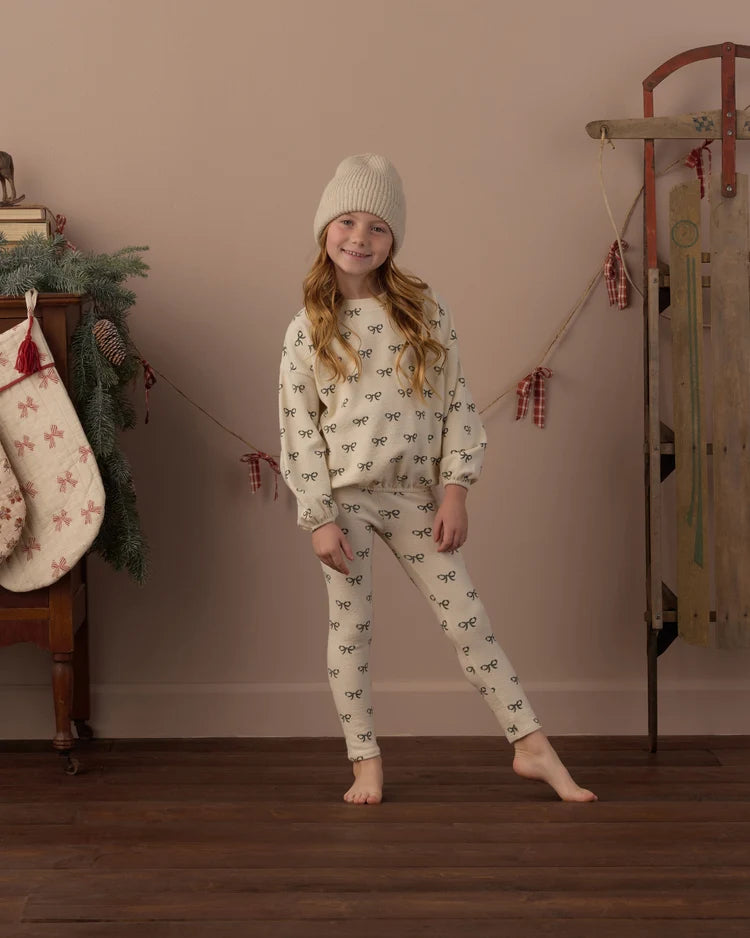 Spongey Knit Set in Evergreen Bows