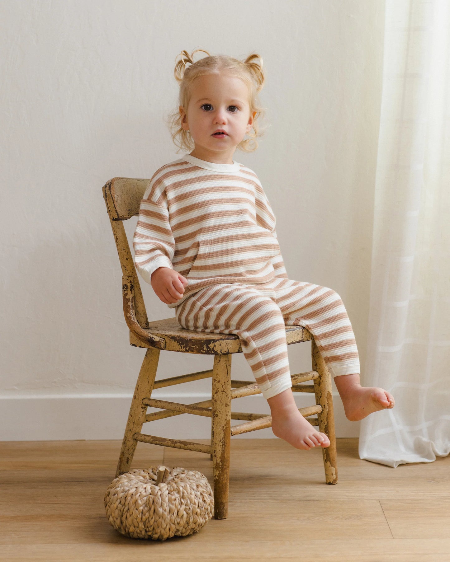 Waffle Slouch Set in Spice Stripe - Doodlebug's Children's Boutique