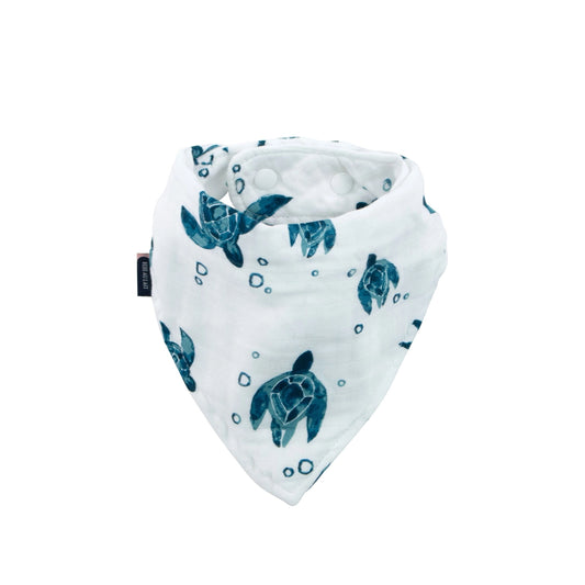 Sea Turtle Oh-So-Soft Muslin Bandana Bib  - Doodlebug's Children's Boutique