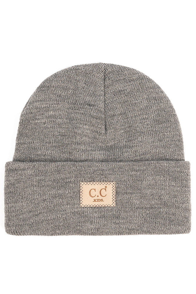 Light Melange Grey Classic Ribbed Kids Beanie Kids - Doodlebug's Children's Boutique