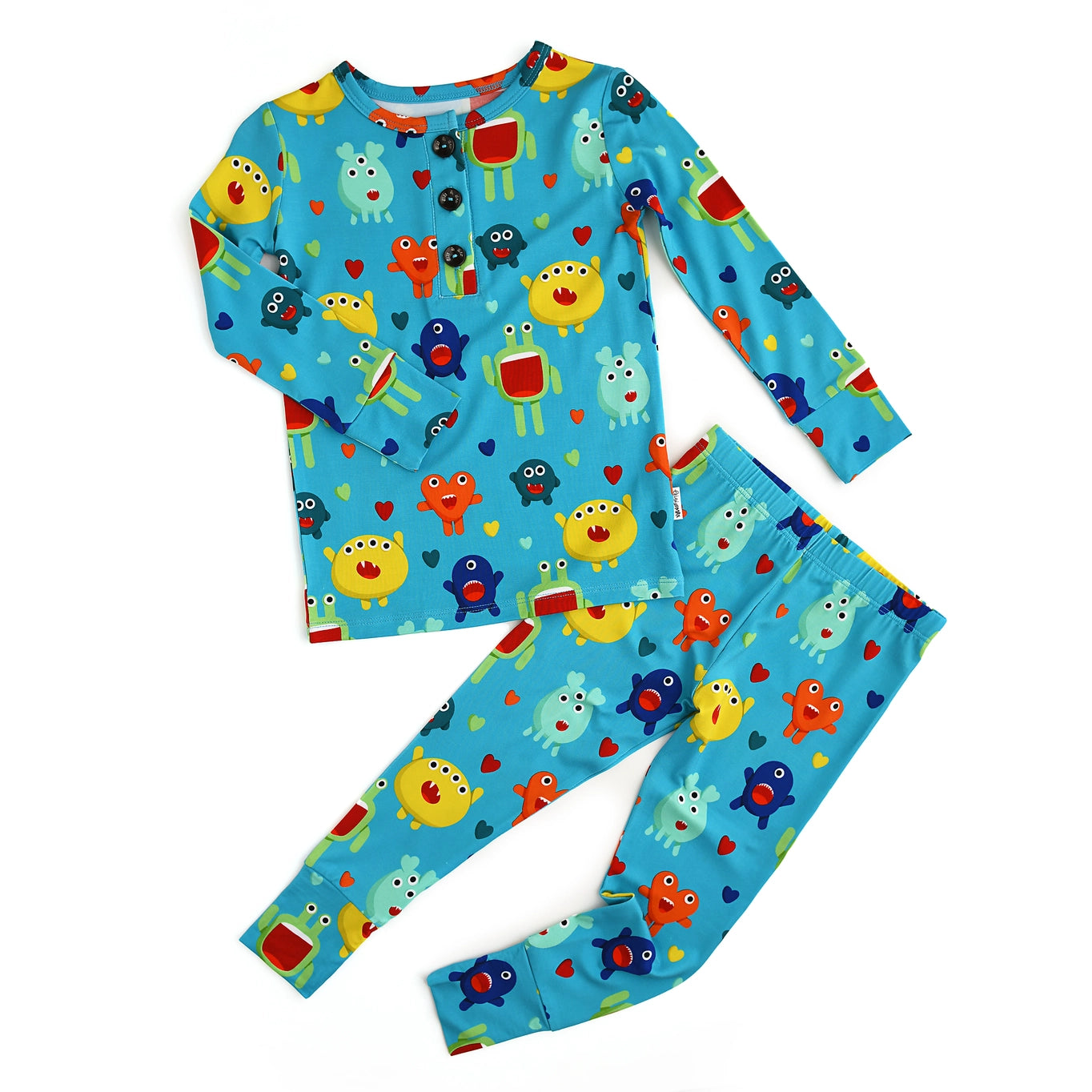 Finn Valentine Monster 2 Piece Pajama - Doodlebug's Children's Boutique